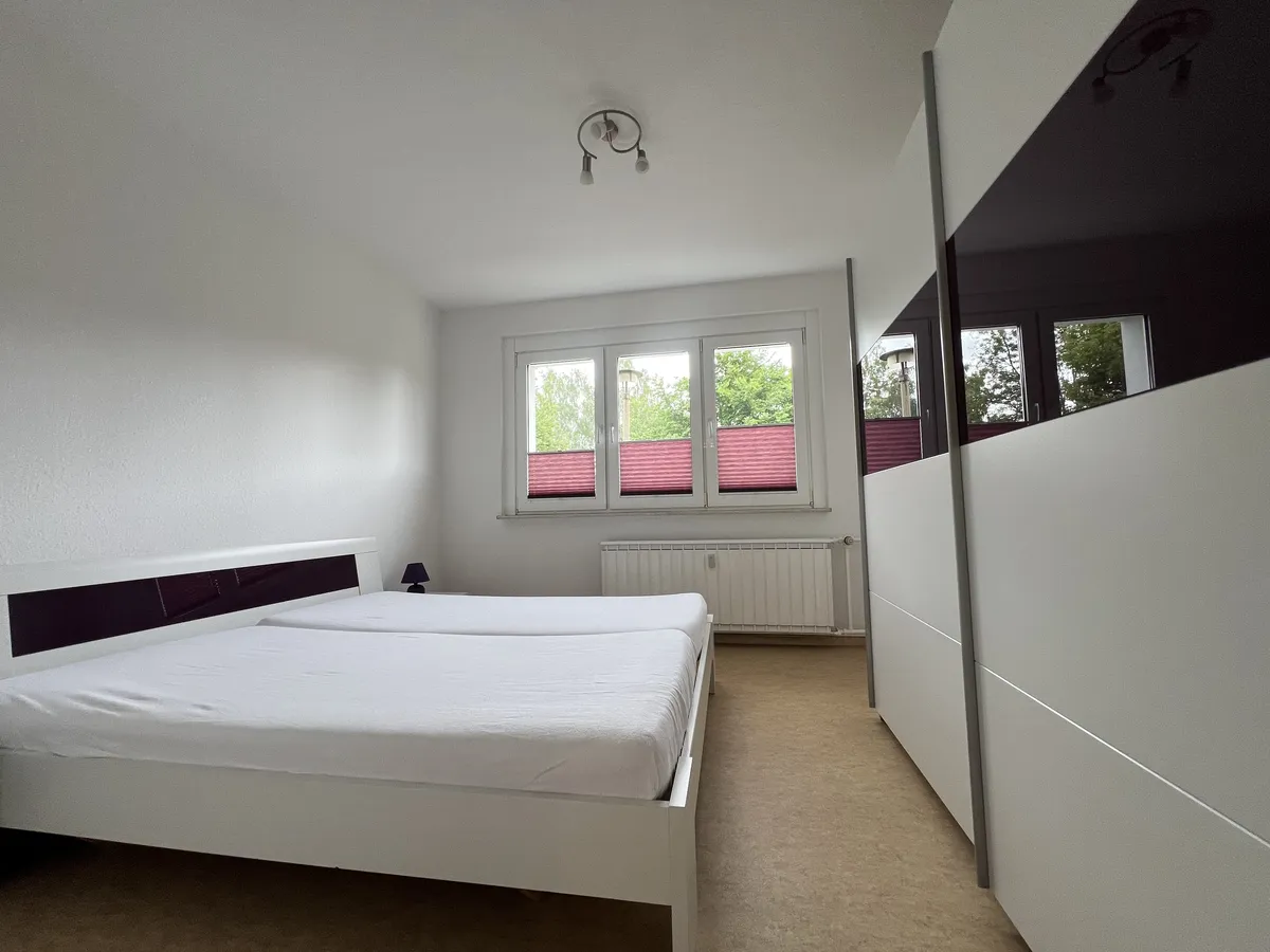 Schlafzimmer in der Ferienwohnung in Ehrenfriedersdorf